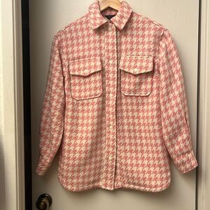 Pink Houndstooth Shacket from ASOS